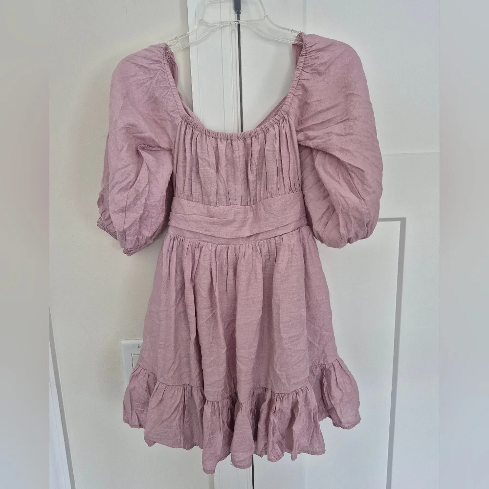 Saints + Secrets Dress Pink Babydoll Cut Out Back Size XS
